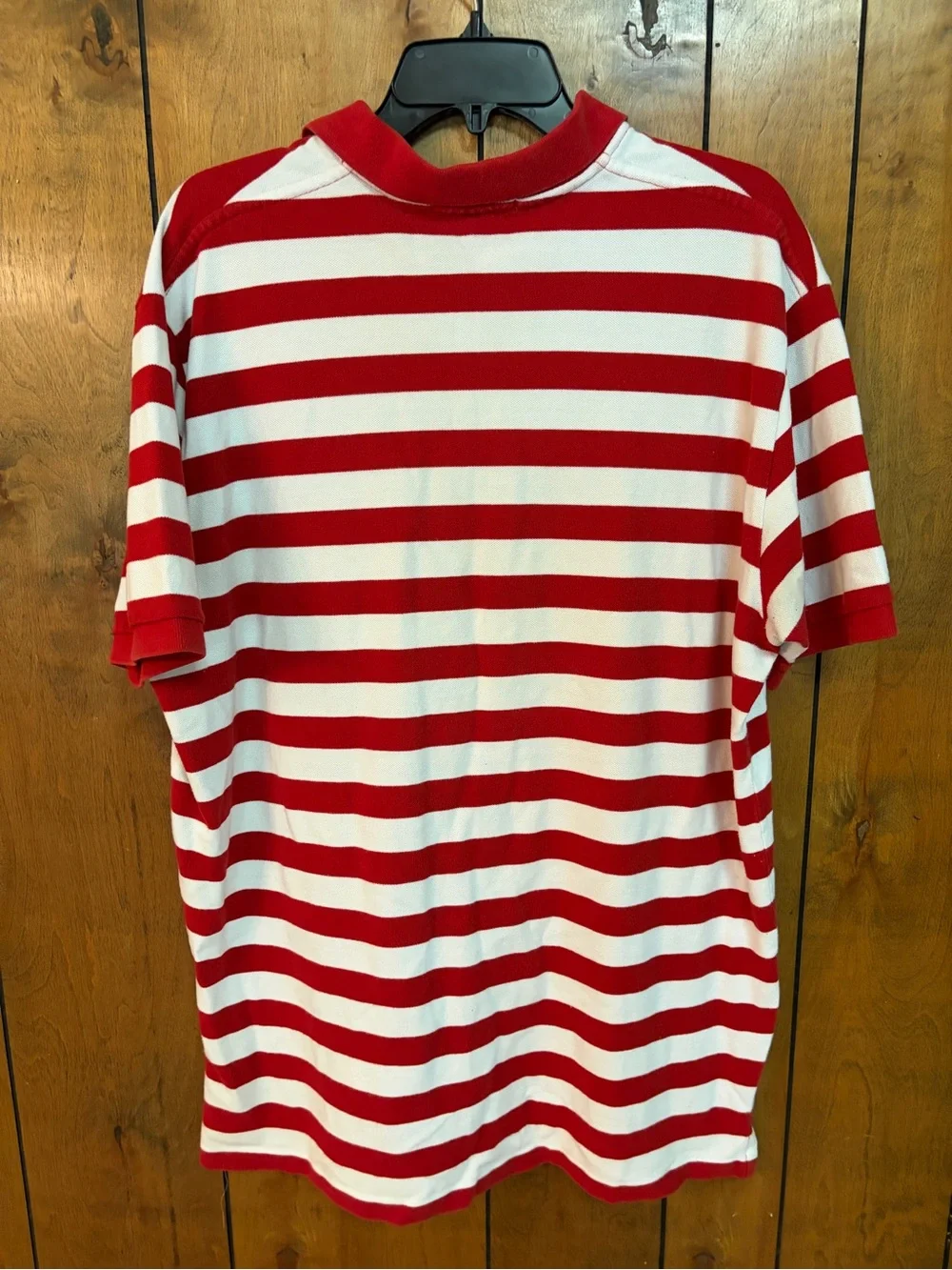 Ralph Lauren Red and White Striped Polo Shirt